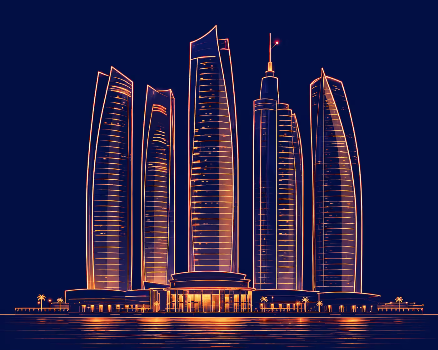 Abu Dhabi Towers Outline
